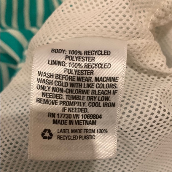 Green and White Striped Men Bathing Suit - Picture 6 of 8